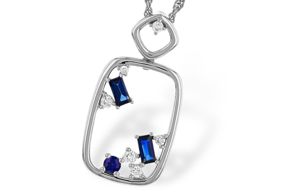 D275-24496: NECKLACE .35 TW SAPPHIRE .46 TGW