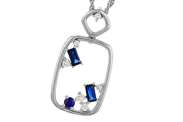 D275-24496: NECKLACE .35 TW SAPPHIRE .46 TGW