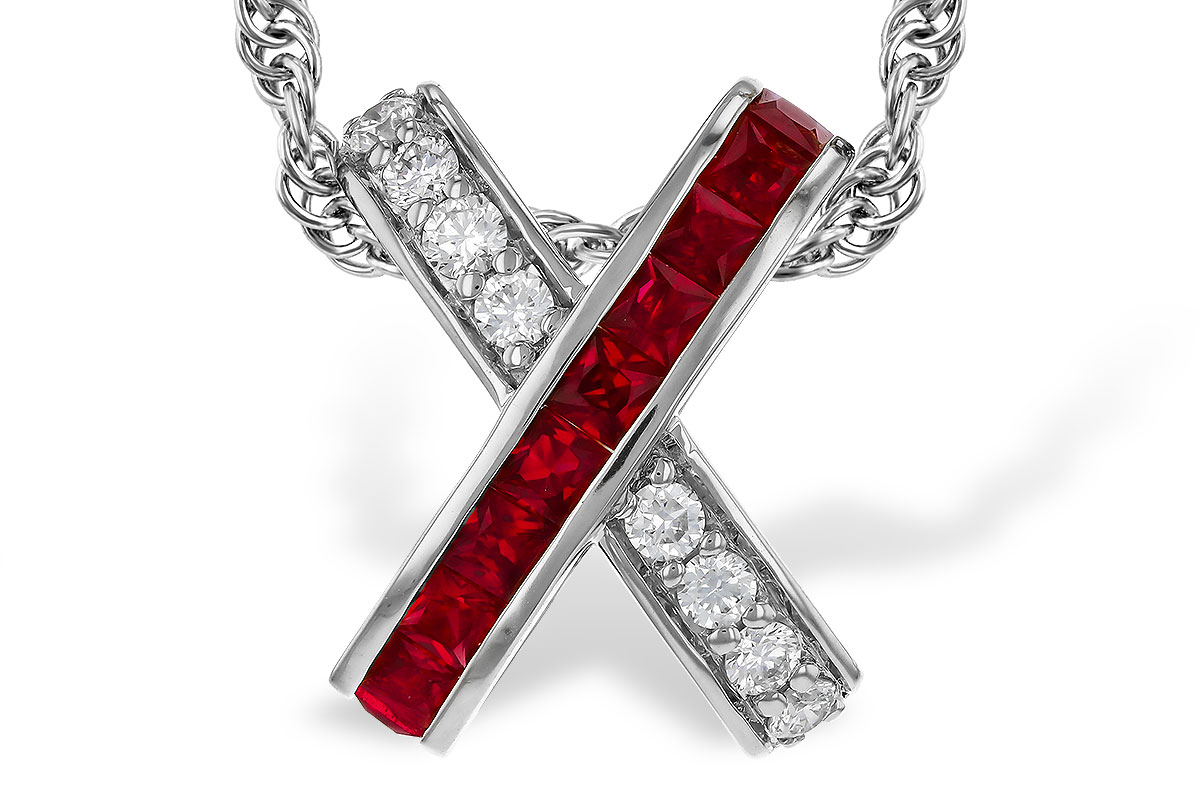 D275-27205: NECKLACE .53 TW RUBY .70 TGW