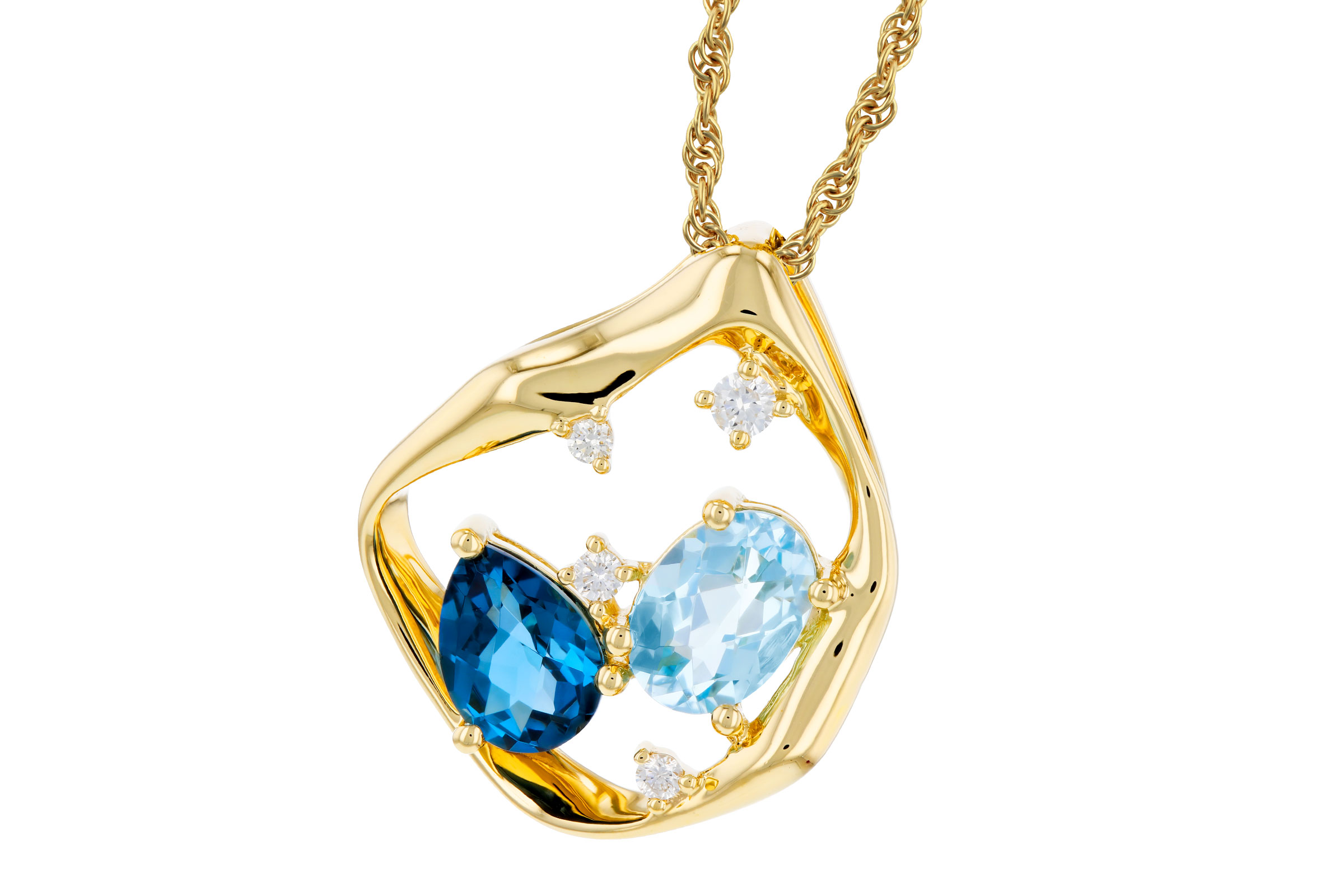 D276-12650: NECKLACE 1.60 TW BLUE TOPAZ 1.67 TGW (7x5MM BT)