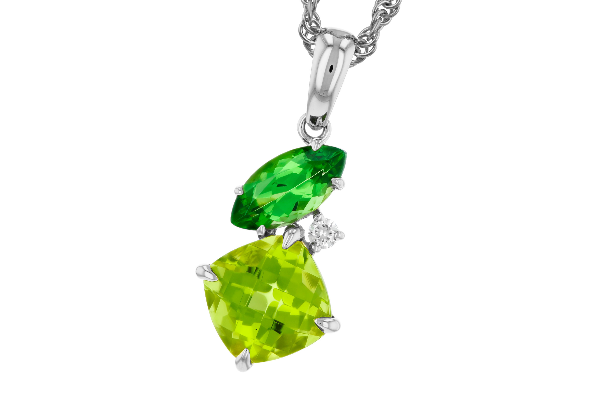 D276-12659: NECKLACE 1.97 TW SEMI-PREC (PER,TSAV) 2.00 TGW
