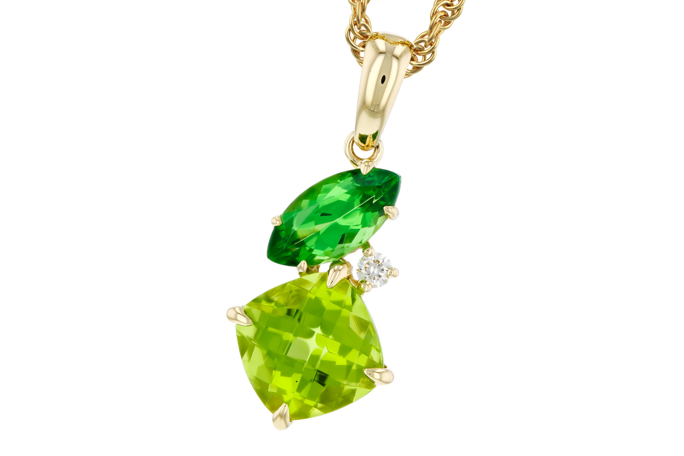 D276-12659: NECKLACE 1.97 TW SEMI-PREC (PER,TSAV) 2.00 TGW