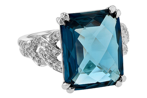 E190-64523: LDS RG 9.40 LONDON BLUE TOPAZ 9.60 TGW