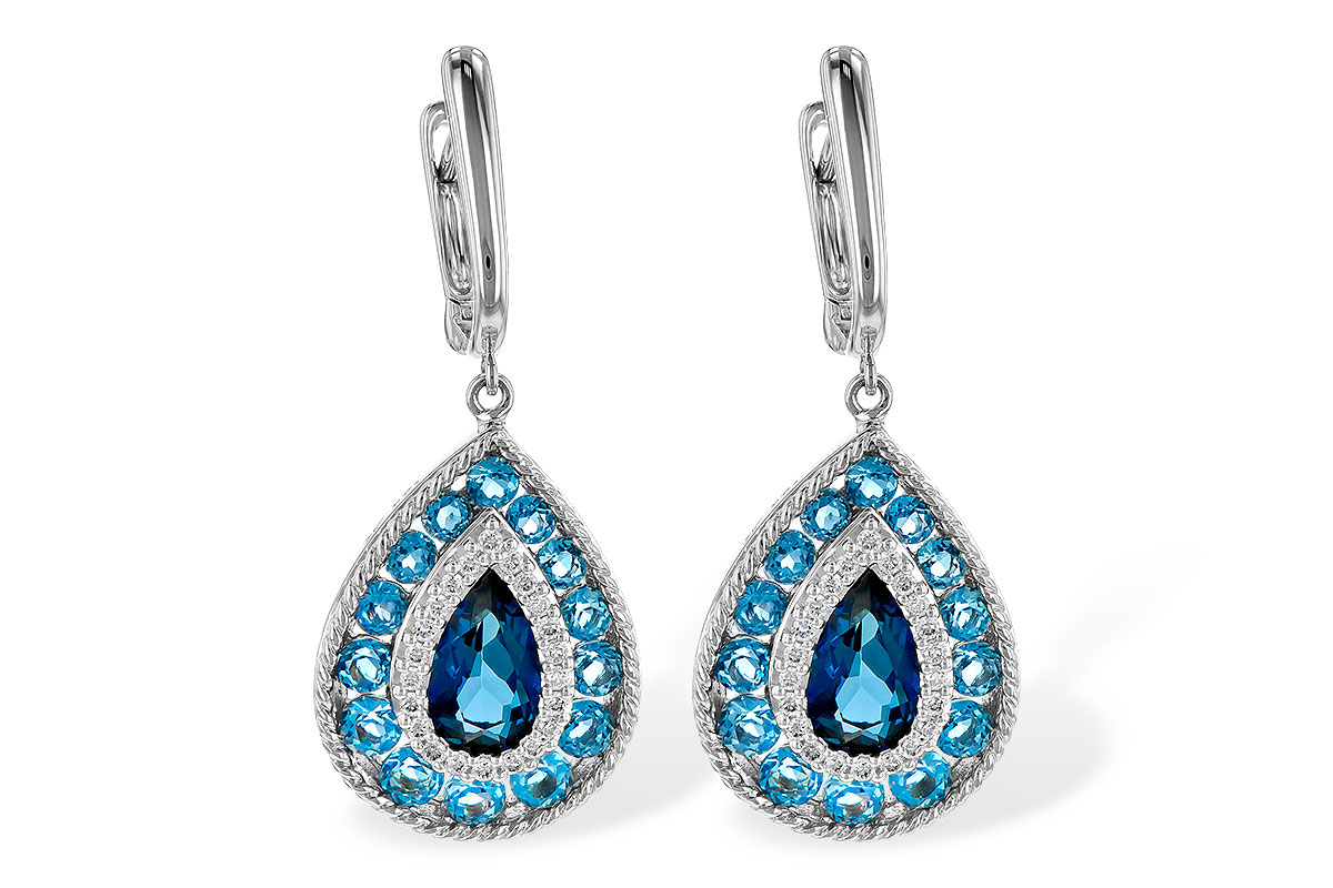 E190-68159: EARR 3.15 TW BLUE TOPAZ 3.32 TGW