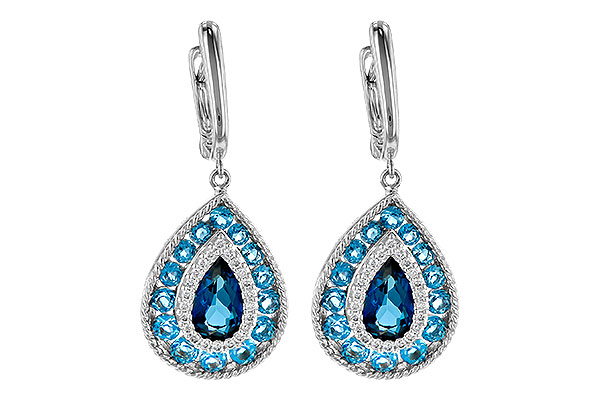 E190-68159: EARR 3.15 TW BLUE TOPAZ 3.32 TGW