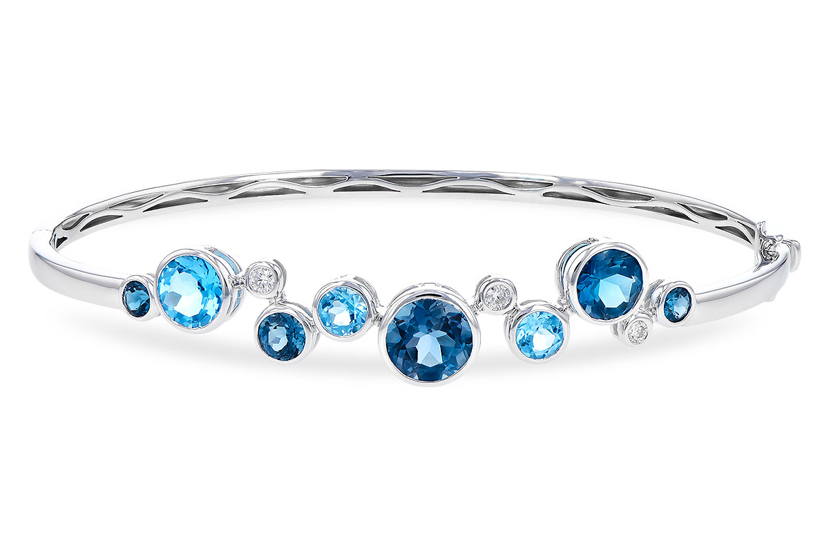 E274-28123: BANGLE 3.95 TW BLUE TOPAZ 4.06 TGW