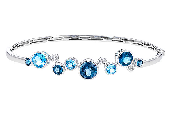 E274-28123: BANGLE 3.95 TW BLUE TOPAZ 4.06 TGW