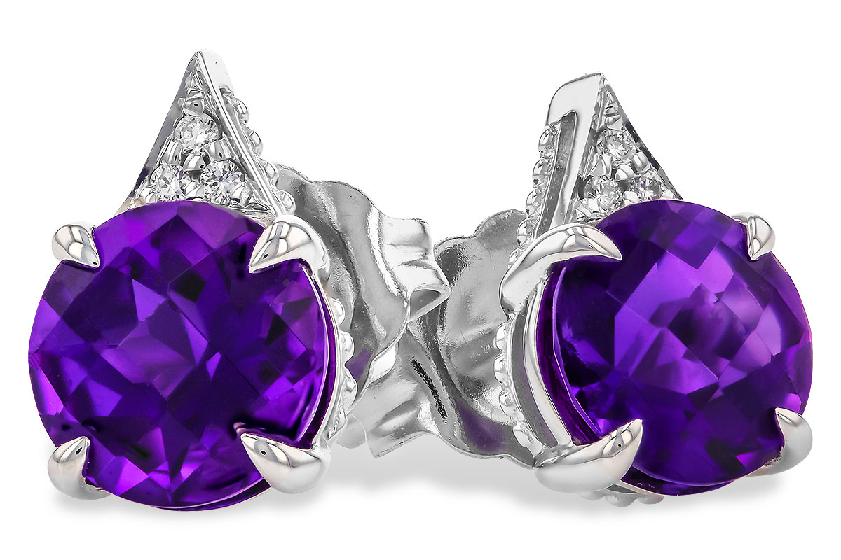 E274-36341: EARR 1.33 TW AMETHYST 1.35 TGW (6MM RD)