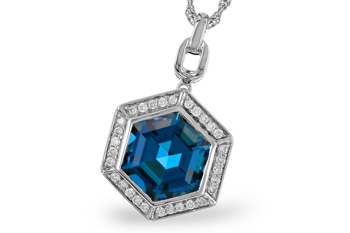 E275-20868: NECK 3.40 LONDON BLUE TOPAZ 3.55 TGW (9MM LBT)