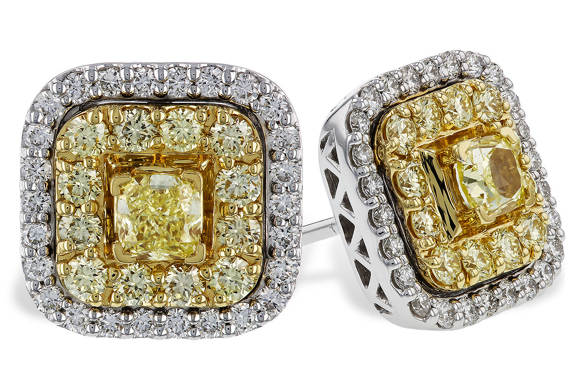 E275-22686: EARR .46 TW FANCY YELLOW DIAS 1.30 TW