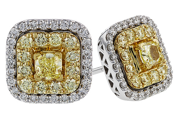 E275-22686: EARR .46 TW FANCY YELLOW DIAS 1.30 TW