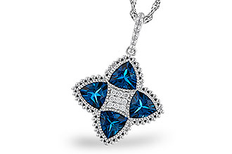 E275-23559: NECKLACE 2.79 LONDON BLUE TOPAZ 2.85 TGW