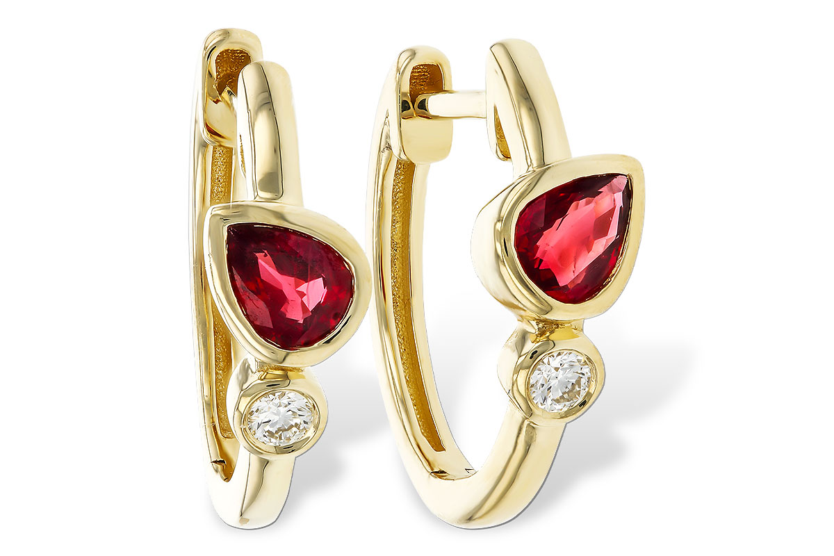 E275-23632: EARRINGS .48 RUBY .54 TGW