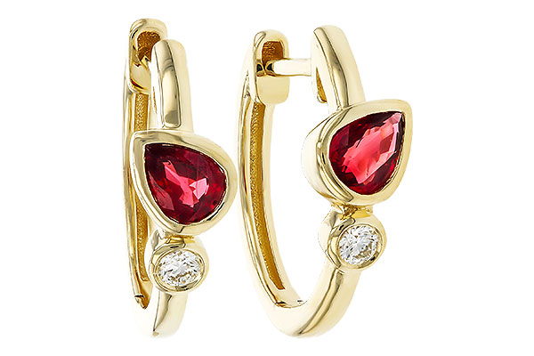 E275-23632: EARRINGS .48 RUBY .54 TGW