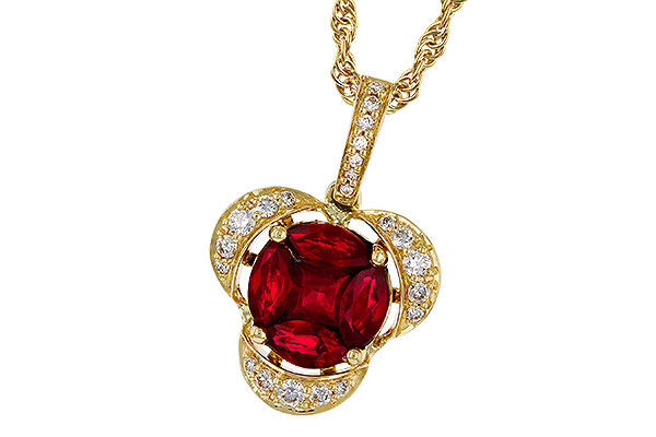 E275-24514: NECKLACE .86 TW RUBY 1.00 TGW