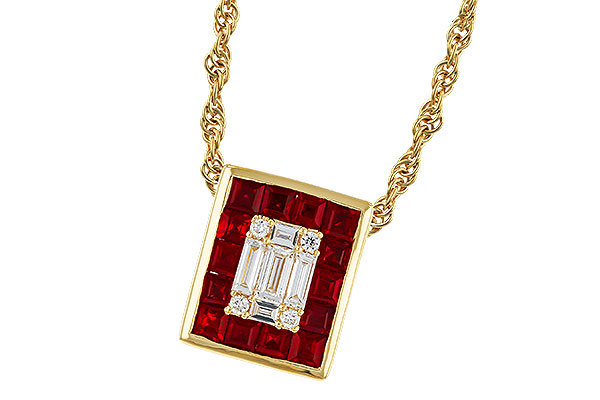 E275-26323: NECKLACE .82 RUBY TW 1.00 TGW