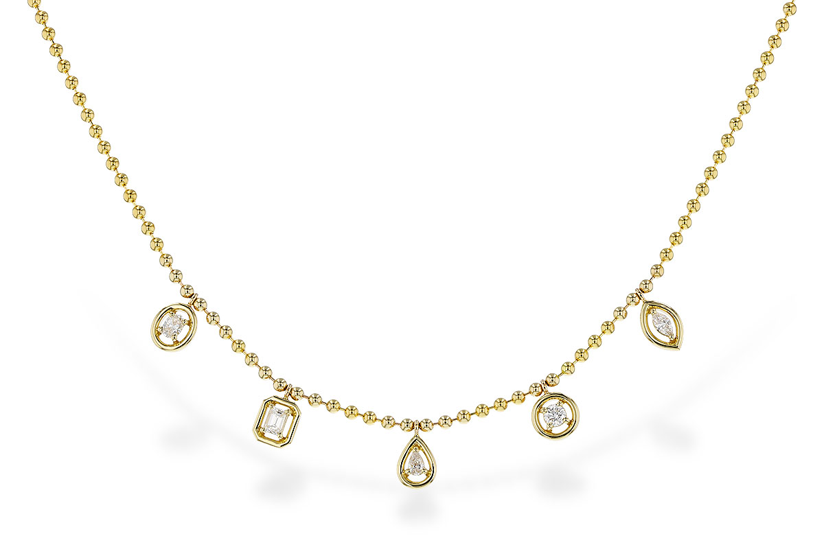 E275-26332: NECKLACE .50 TW FANCY CUT DIAS (18")