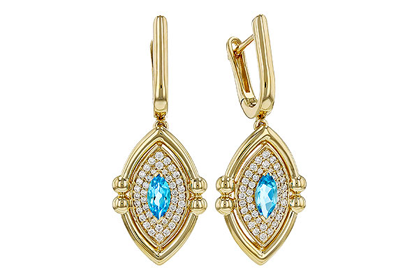 E276-09959: EARRINGS .50 TW BLUE TOPAZ .78 TGW (6x3MM BT)
