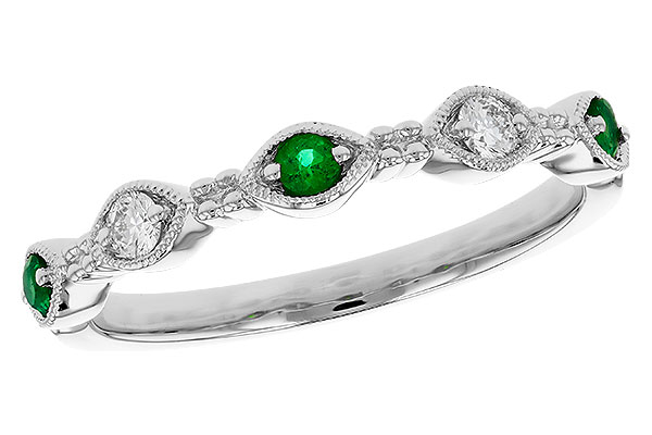 E276-09986: LDS WED RG .10 TW EMERALD .19 TGW
