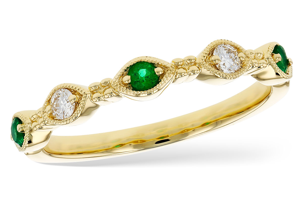 E276-09986: LDS WED RG .10 TW EMERALD .19 TGW