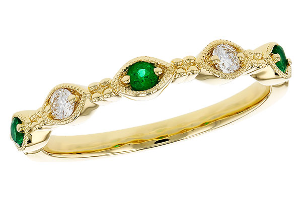 E276-09986: LDS WED RG .10 TW EMERALD .19 TGW