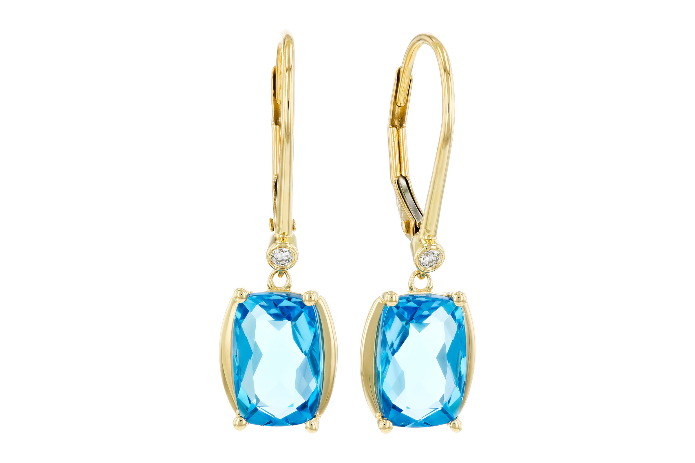 E276-11750: EARRINGS 3.82 TW BLUE TOPAZ 3.85 TGW (9x6MM BT)