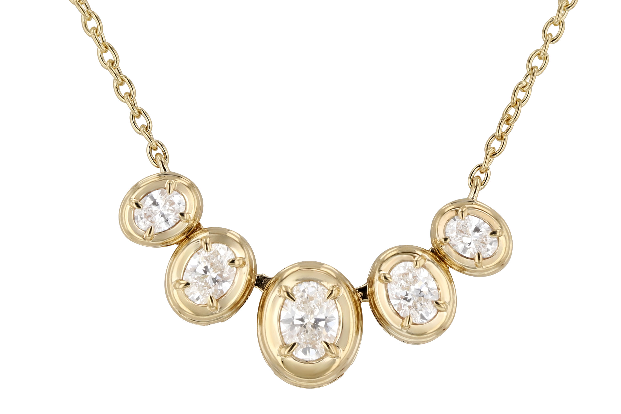 E276-11814: NECKLACE .85 TW OVAL CUT DIA (18")