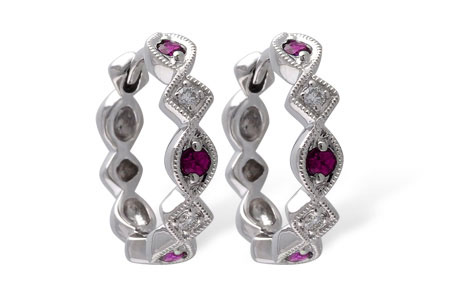 F001-55368: EARRINGS .20 RUBY .25 TGW