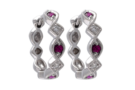 F001-55368: EARRINGS .20 RUBY .25 TGW