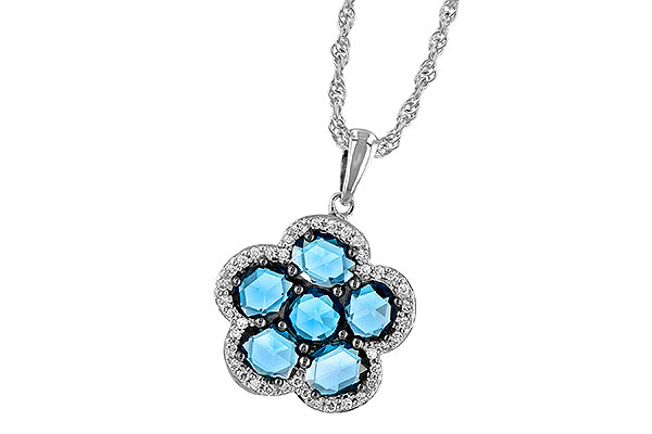 F187-95423: NECK 1.80 ROSE CUT BLUE TOPAZ 1.95 TGW