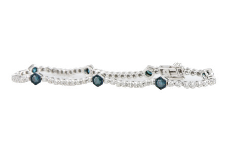 F188-83595: BRACELET .93 BLUE DIAS 1.62 TW