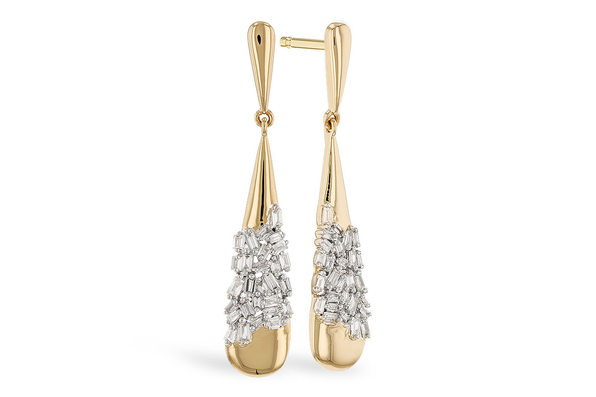 F274-32668: EARRINGS .20 TW BAGUETTE DIAS