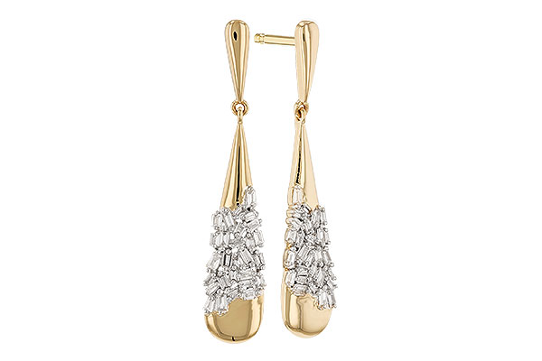 F274-32668: EARRINGS .20 TW BAGUETTE DIAS