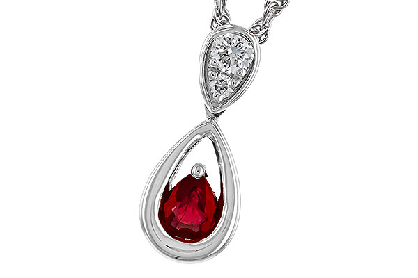 F275-21768: NECKLACE .20 RUBY .26 TGW (4x3 RUBY)