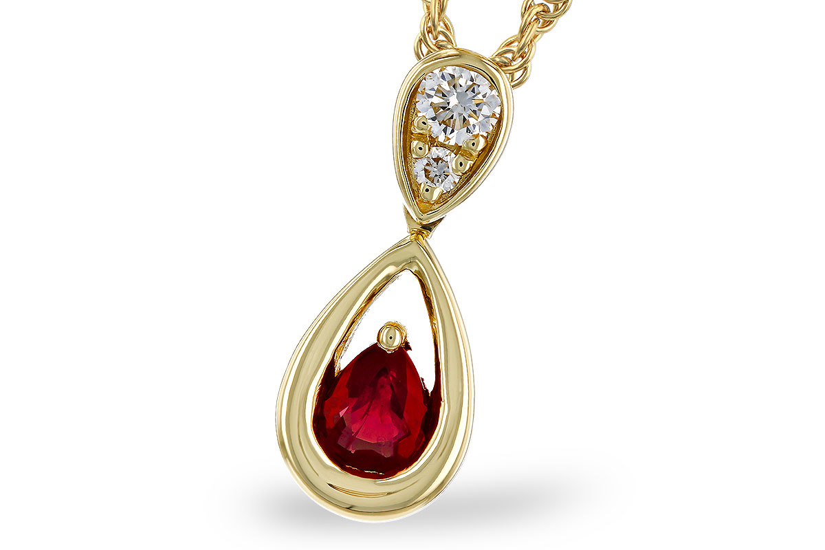 F275-21768: NECKLACE .20 RUBY .26 TGW (4x3 RUBY)