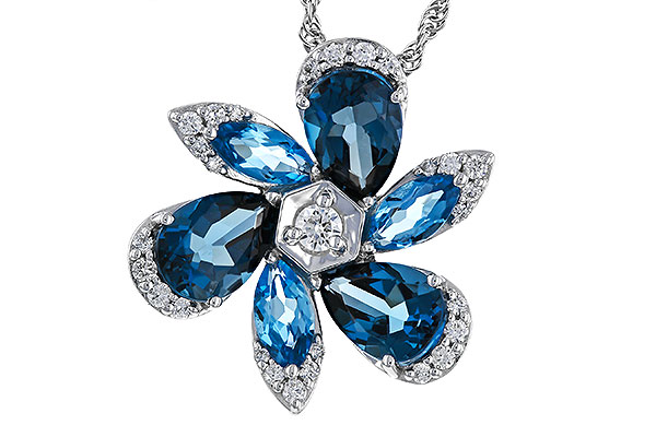 F275-22668: NECKLACE 3.03 BLUE TOPAZ 3.22 TGW