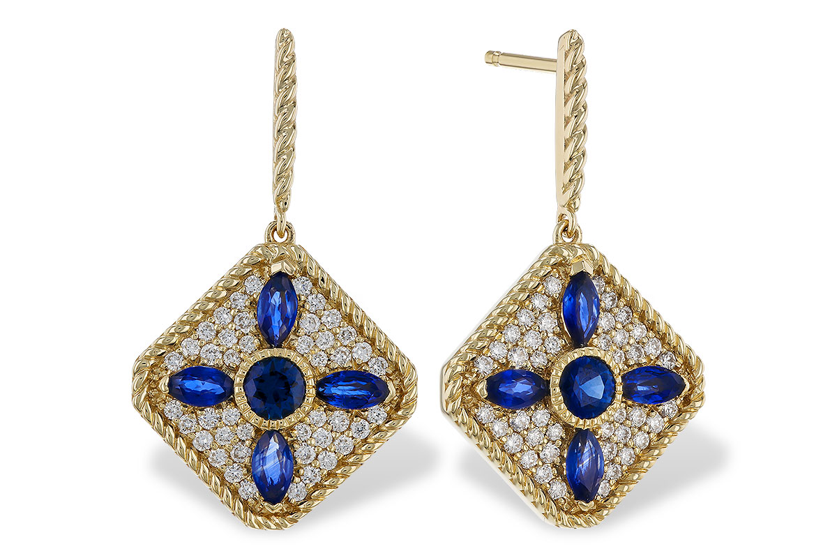 F275-23568: EARRINGS 1.03 TW SAPPHIRE 1.46 TGW