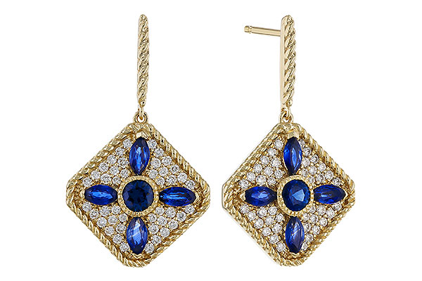 F275-23568: EARRINGS 1.03 TW SAPPHIRE 1.46 TGW