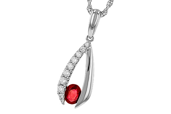 F275-23632: NECKLACE .34 RUBY .50 TGW (5x4 RUBY)