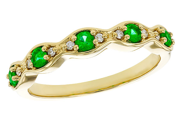 F275-27195: LDS WED RG .21 TW EMERALD .27 TGW