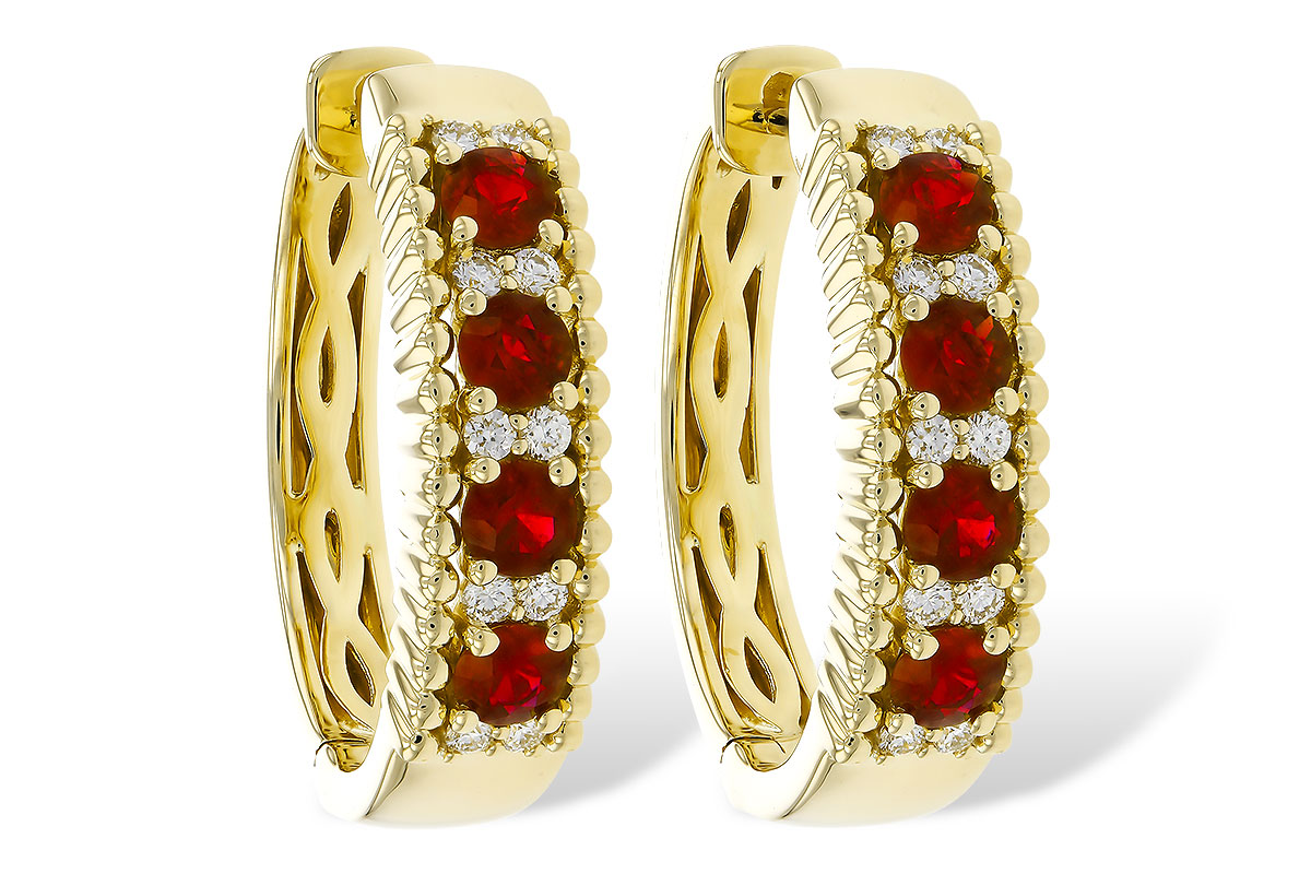 F275-27250: EARRINGS .54 TW RUBY .66 TGW