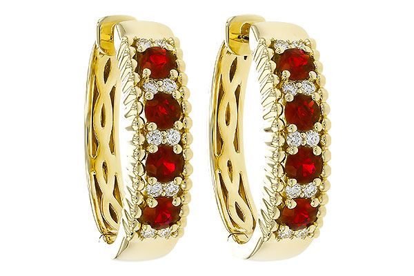 F275-27250: EARRINGS .54 TW RUBY .66 TGW