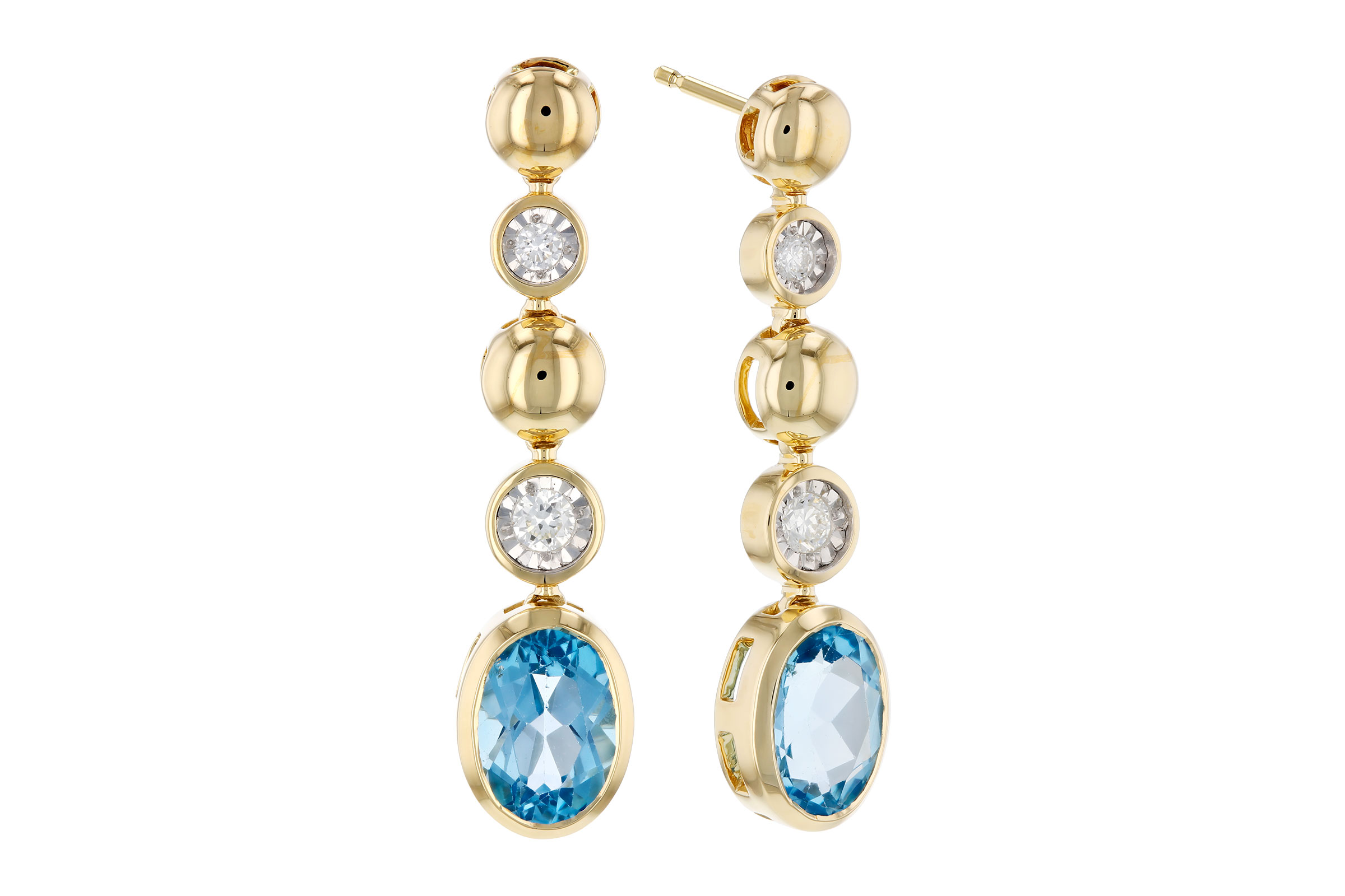 F276-10886: EARRINGS 1.66 TW BLUE TOPAZ 1.76 TGW