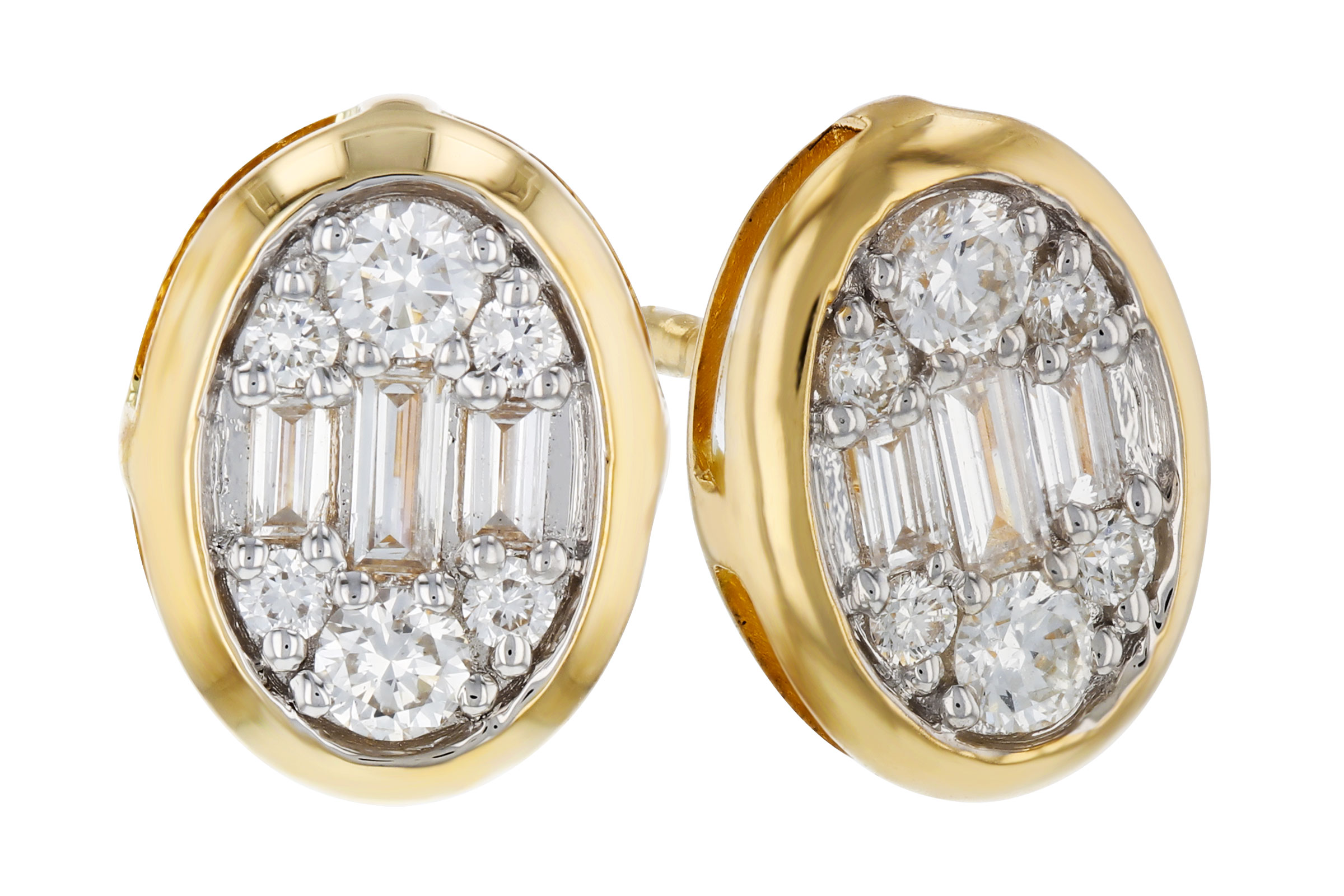 F276-11795: EARRINGS .08 TW BAGUETTE .24 TW