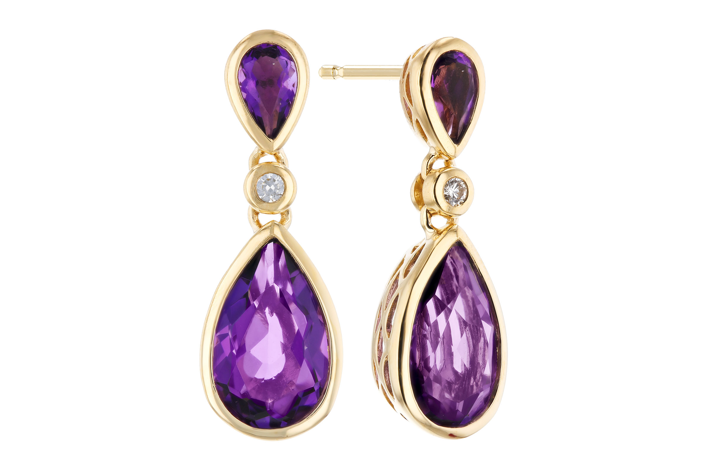 F276-12641: EARRINGS 2.80 TW AMETHYST 2.84 TGW