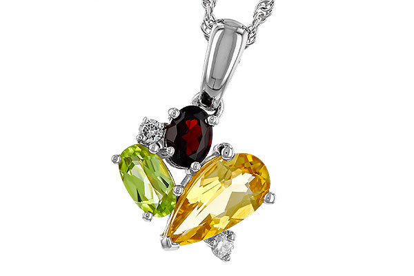 G275-21759: NECKLACE .79 SEMI PREC (CIT,PER,GAR) .82 TGW