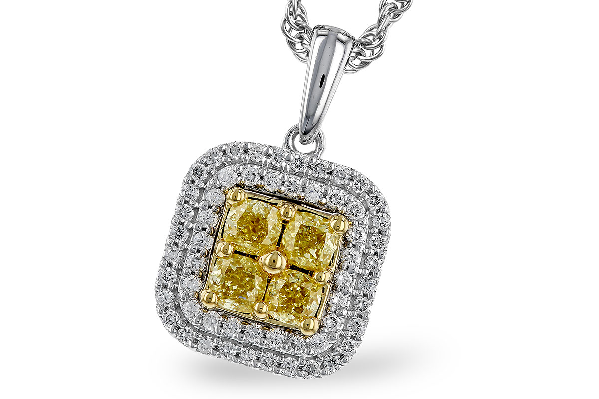 G275-22668: NECK .52 FANCY YELLOW DIAMONDS .72 TW