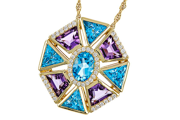 G275-22677: NECKLACE 4.47 SEMI-PREC (BT & AMY) 4.65 TGW