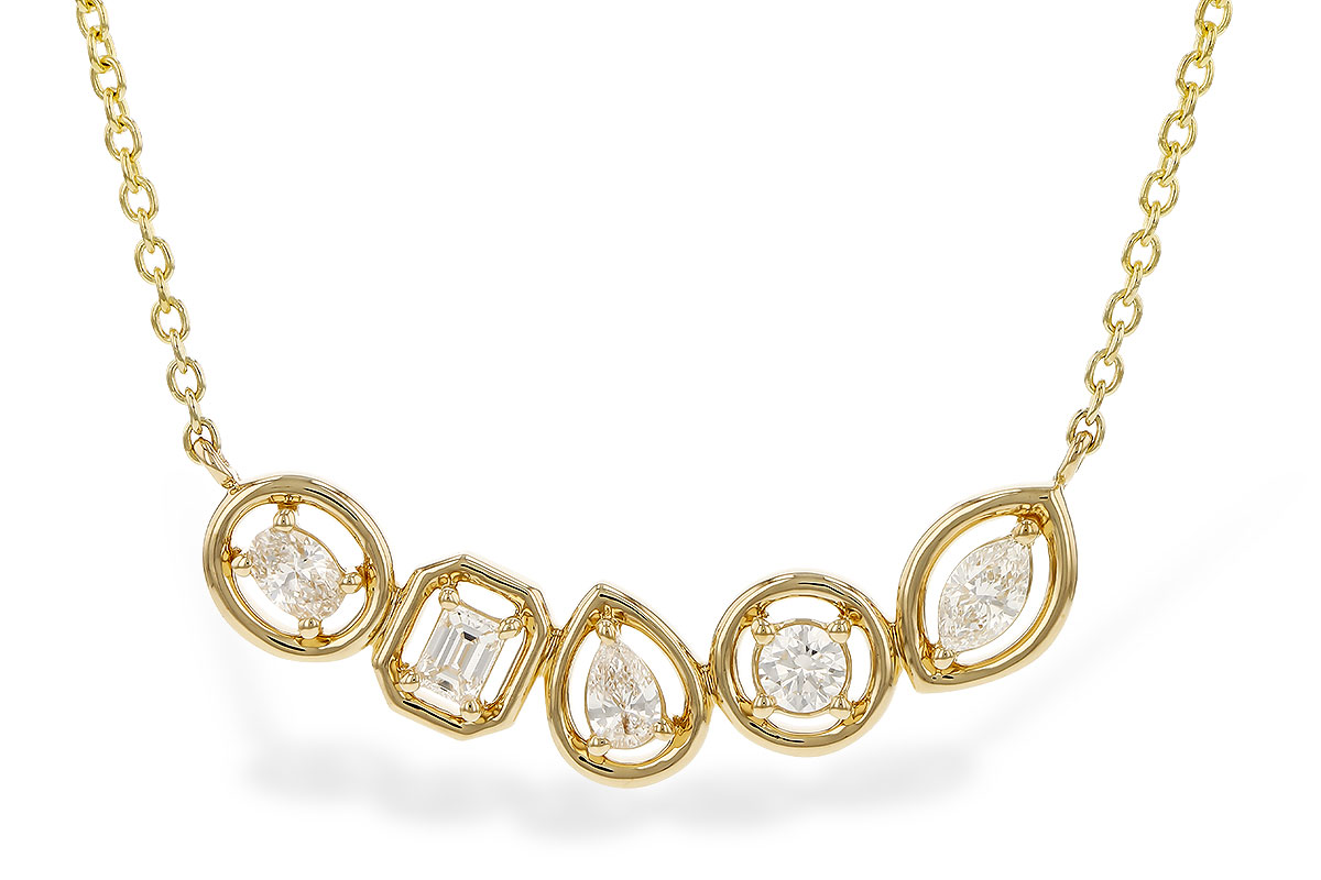 G275-25377: NECKLACE .50 TW FANCY CUT DIAS (18")
