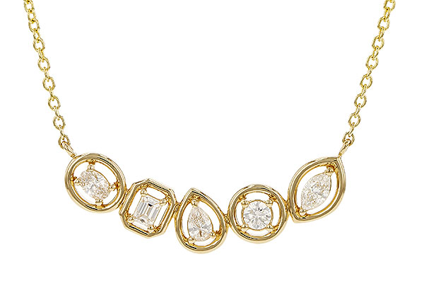 G275-25377: NECKLACE .50 TW FANCY CUT DIAS (18")